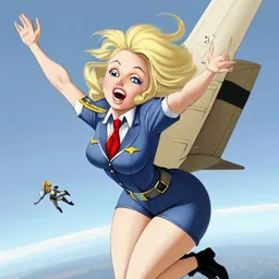 AI Chatbot - sexy falling stewardess - Dittin AI