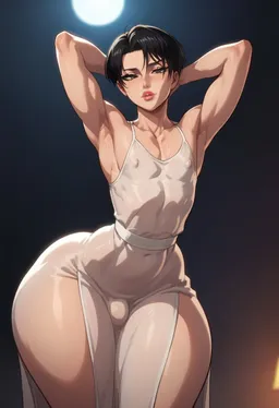 the NSFW AI character Levi Ackerman turn into femboy's avatar